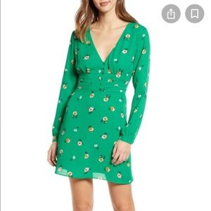 Socialite Green Floral Button Up Dress